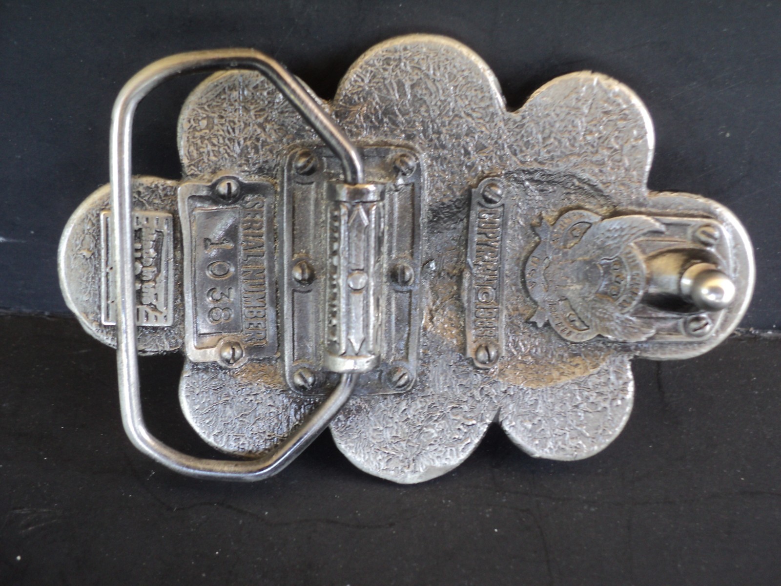 The Great American Buckle Co. Serial # 1038 U.S. Coin Cluster Belt Buckle 1983.
