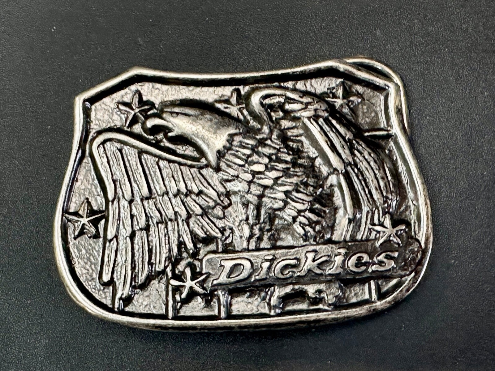 Dickies Screaming American Eagle and Stars USA Silver Tone Belt Buckle