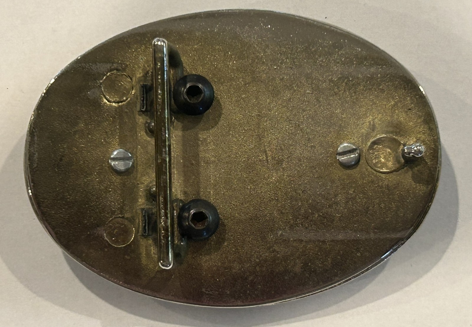 VINTAGE LAS VEGAS COIN BELT BUCKLE FAUX 1878 COIN OVAL SILVER/GOLD