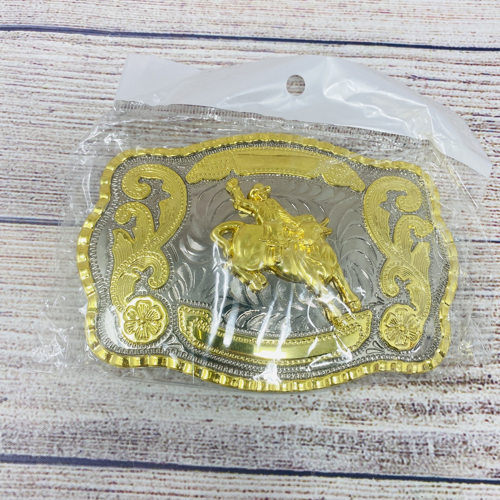 LOHKKO Western Bull Rider Belt Buckle Gold Silver Tone Cowboy Rodeo Men&rsquo;s New