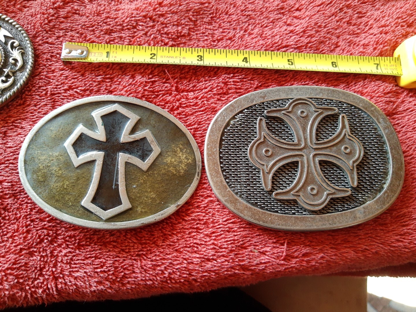 Gothic Black with Silver Cross Belt Buckles Lot Of 2