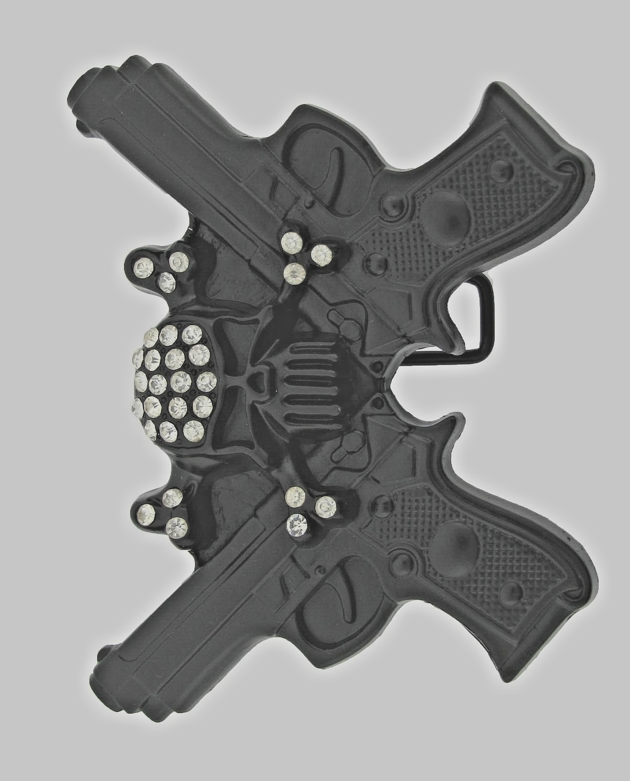 Skull Belt Buckles Gun Black Metal Emblem Vintage Style Men Women Goth Tattoo