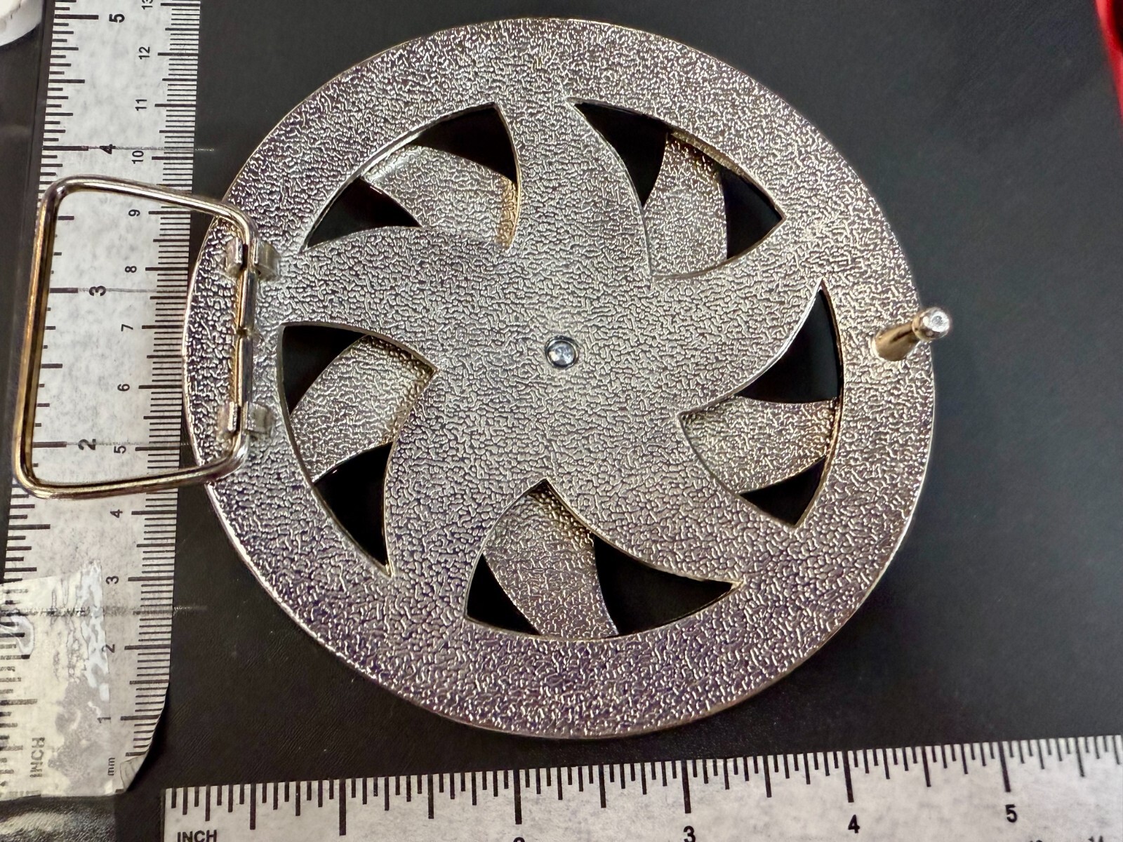 Spinning Arrow Yellow Star Circle Neptune Symbol Round Spinner Large Belt Buckle