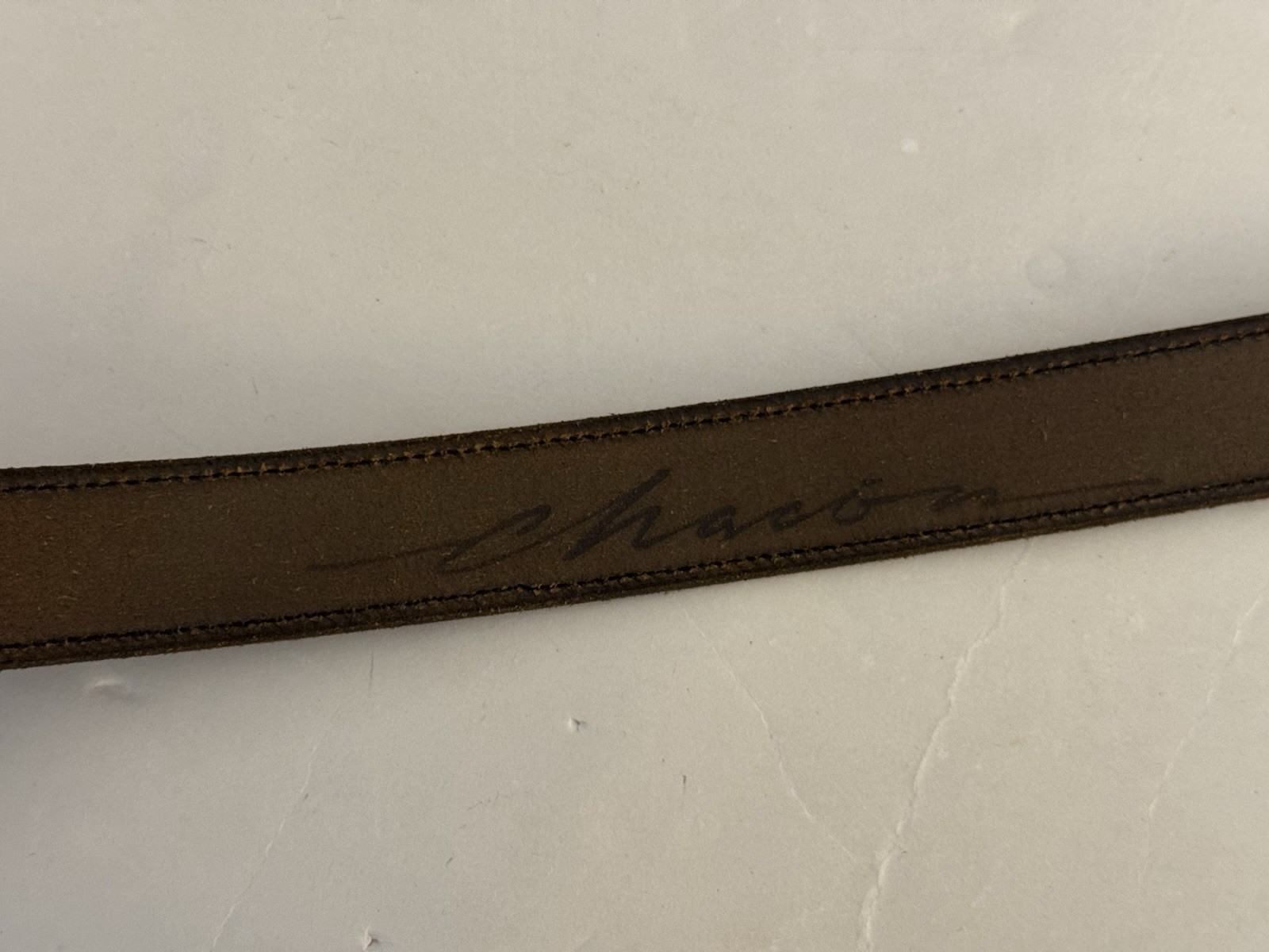 Chacon Unisex Size 30 Red or Brown Leather Sterling Silver Buckle Belt