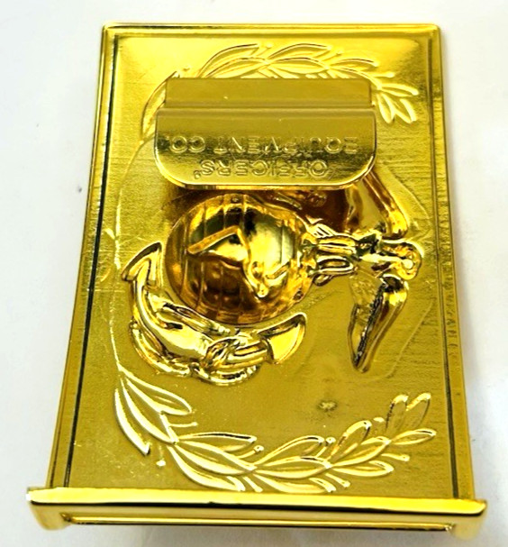 USMC Marine Corps Officers&rsquo; Equipment Company Gold Toned Belt Buckle EGA USA
