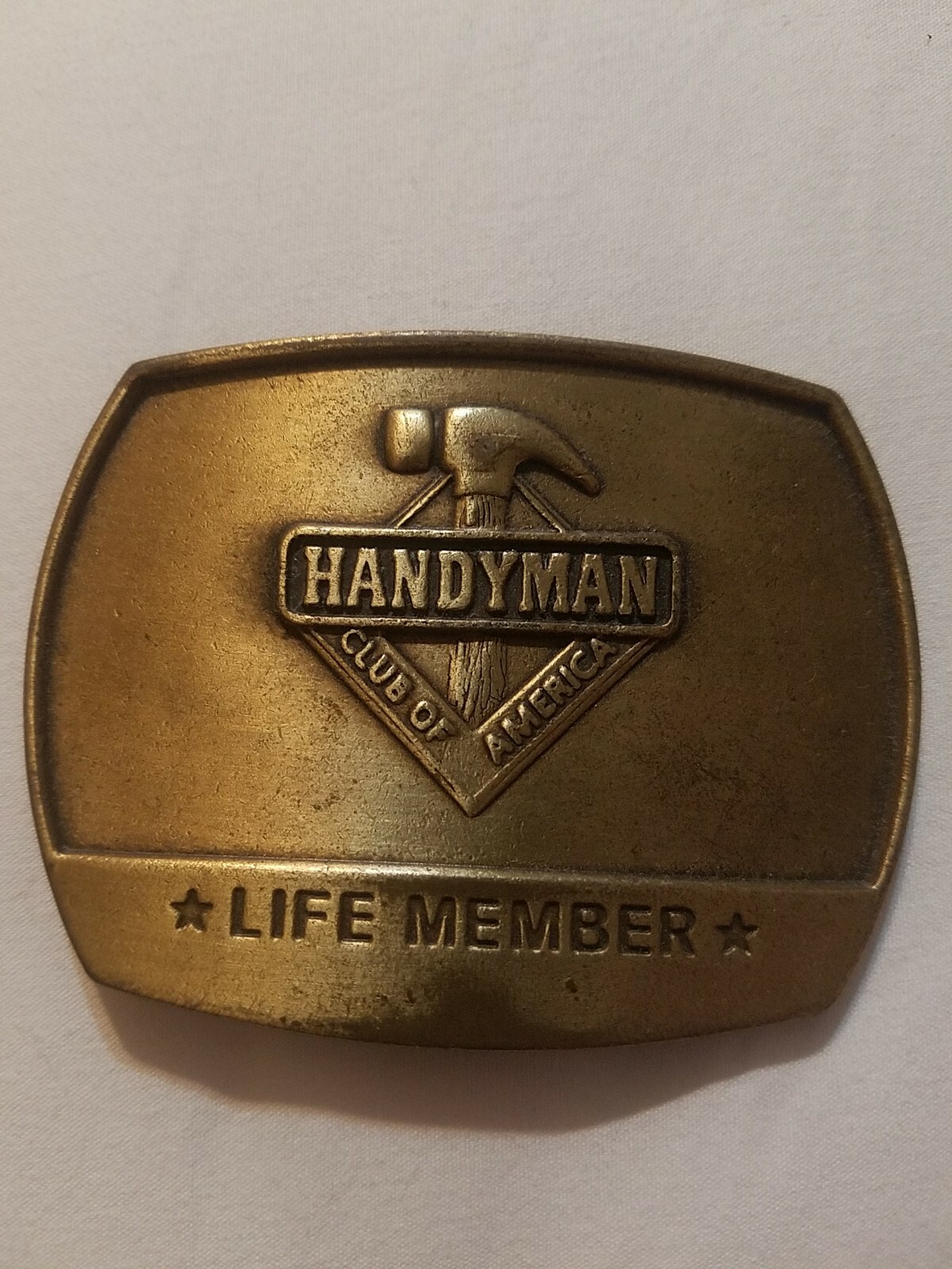 Handyman Club of America Belt Buckle Life Member Brass Vintage 1996