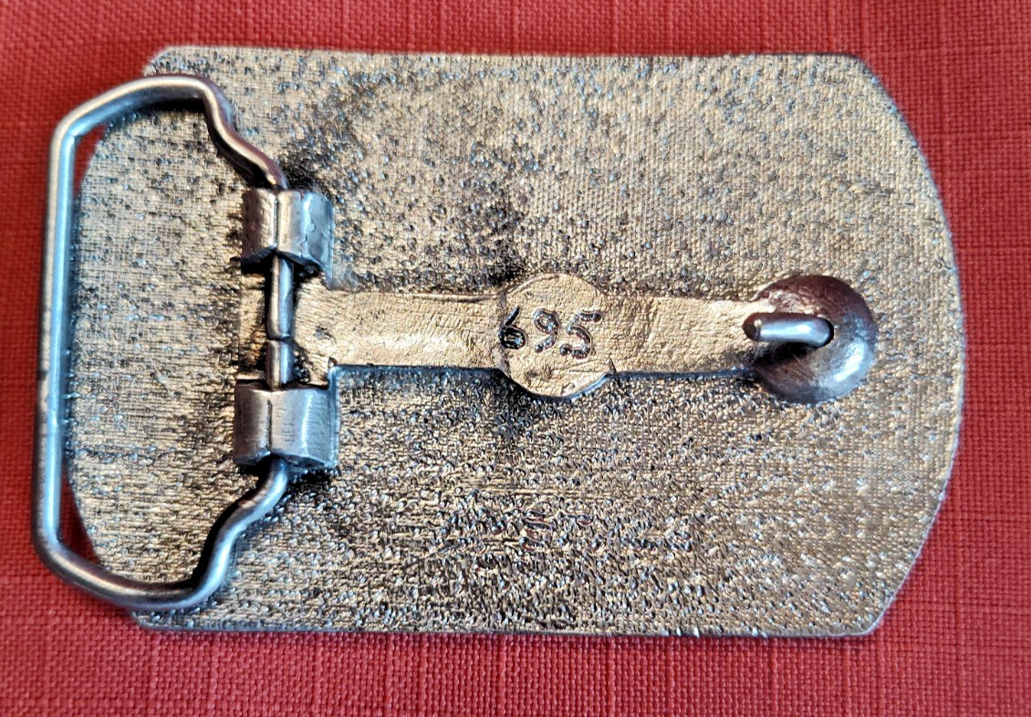 VTG Rectangle Canadian Club Whisky Belt Buckle Silver Toned Fits 1.5&Prime; Belt