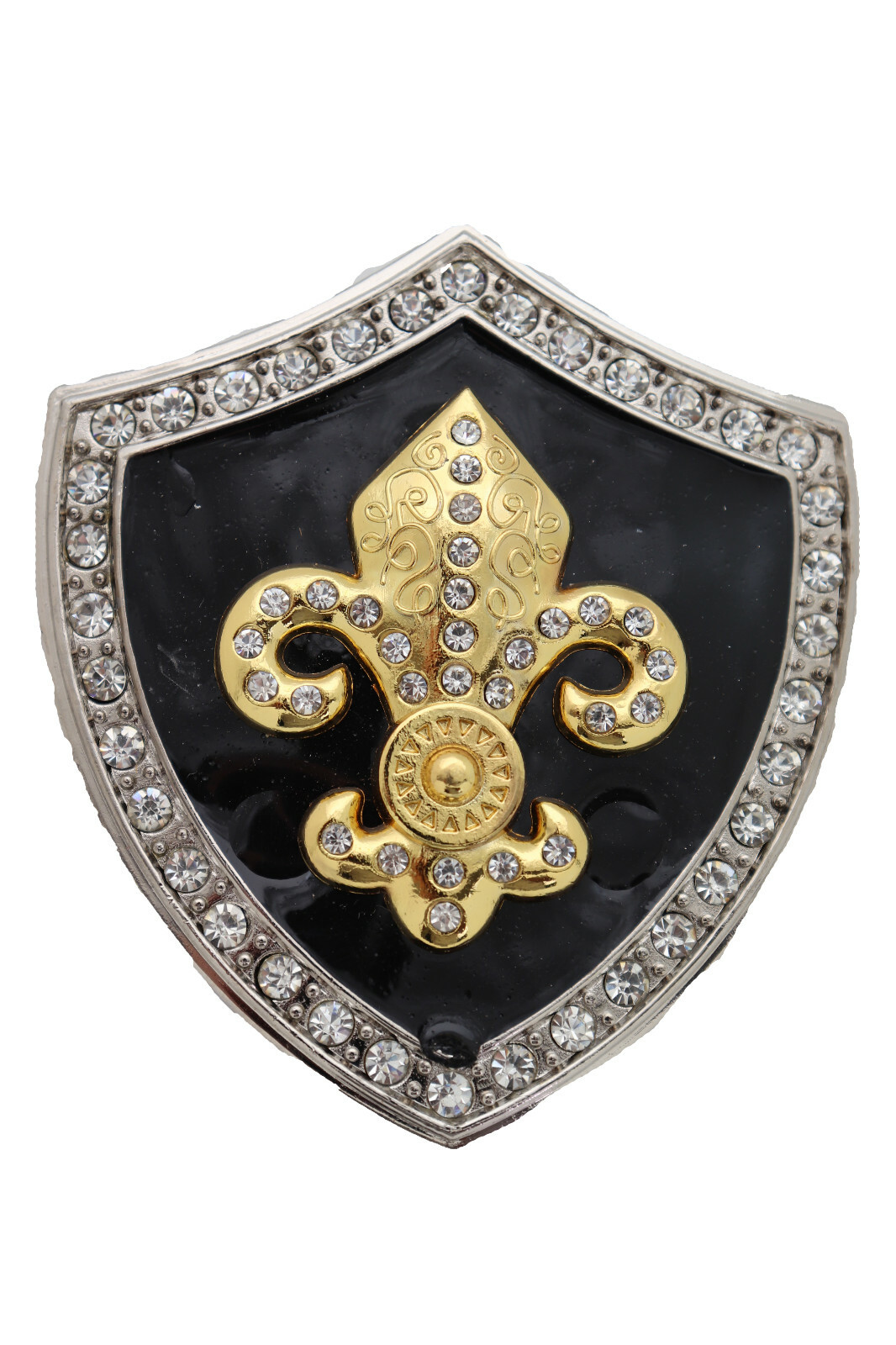 Men Belt Buckle Silver Metal Western Gold Fleur De Lys Lily French Symbol Flower
