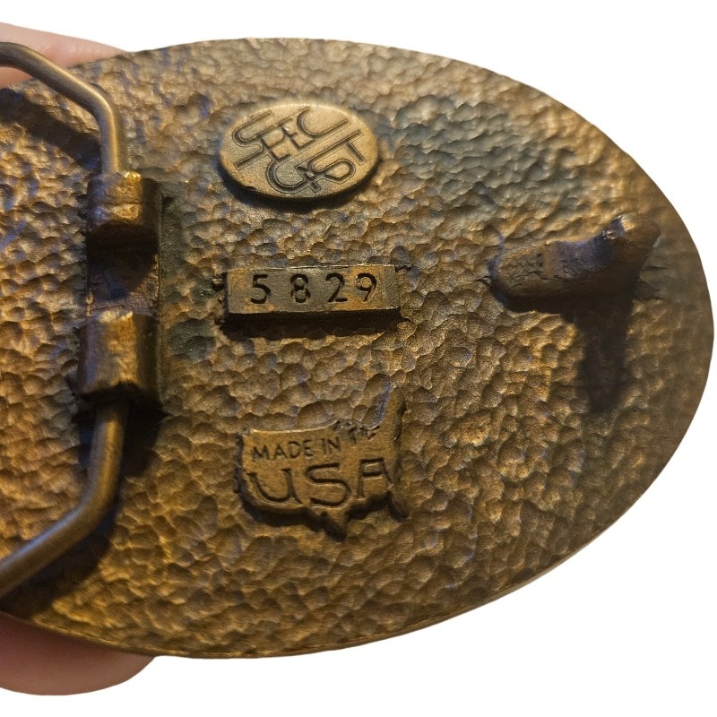 Yellowstone Moose Oval Pewter Belt Buckle Spec Cast