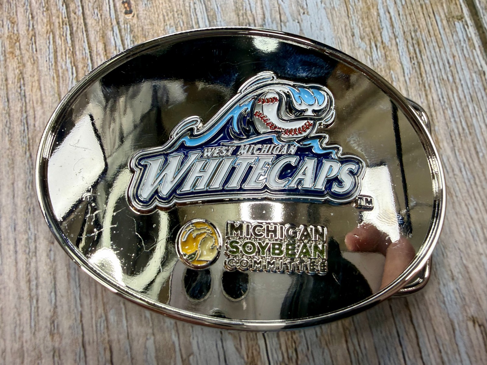 West Michigan Whitecaps Baseball Team Soybean Committee Belt Buckle
