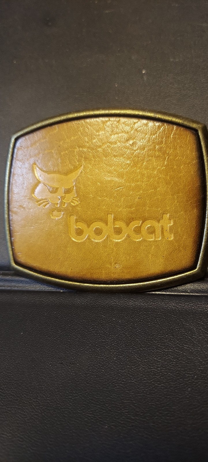 VINTAGE Company Belt Buckle BOBCAT LOADER LEATHER