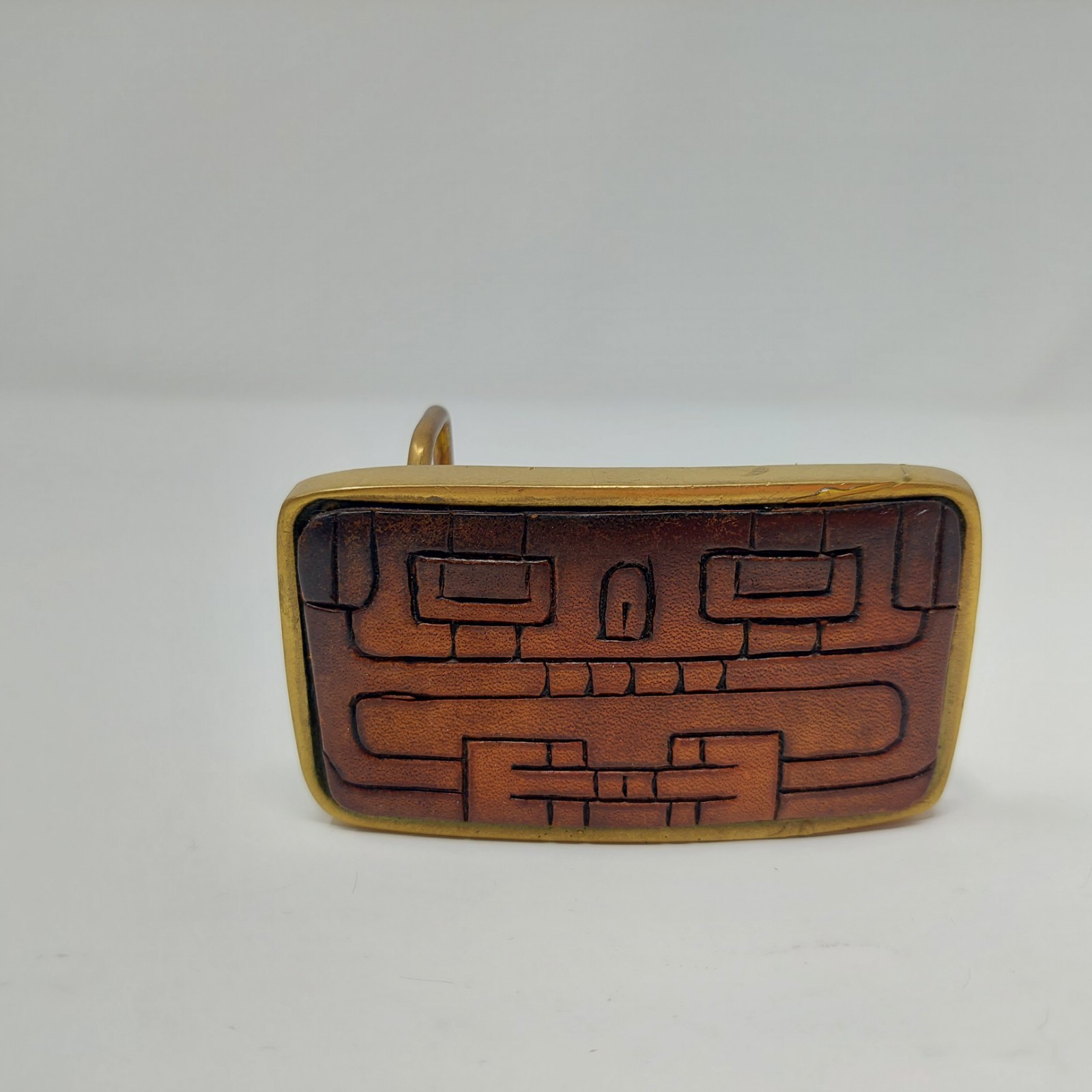 VTG Shambu Solid Brass Handmade Leather Belt Buckle