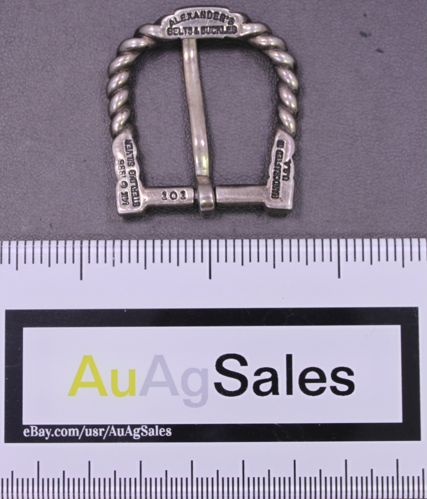 Alexander&rsquo;s Belts & Buckles 1996 Sterling Silver & 14K Gold 7/8&Prime; Belt