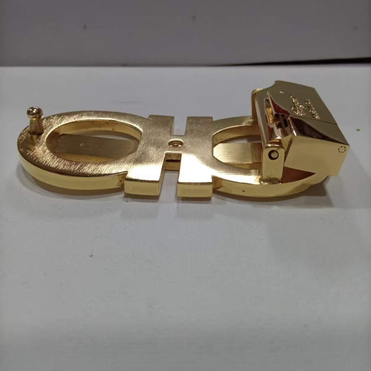 Men&rsquo;s Ferragamo Double Gancini Copper Belt Buckle Gold fits 3.4cm wide Belts