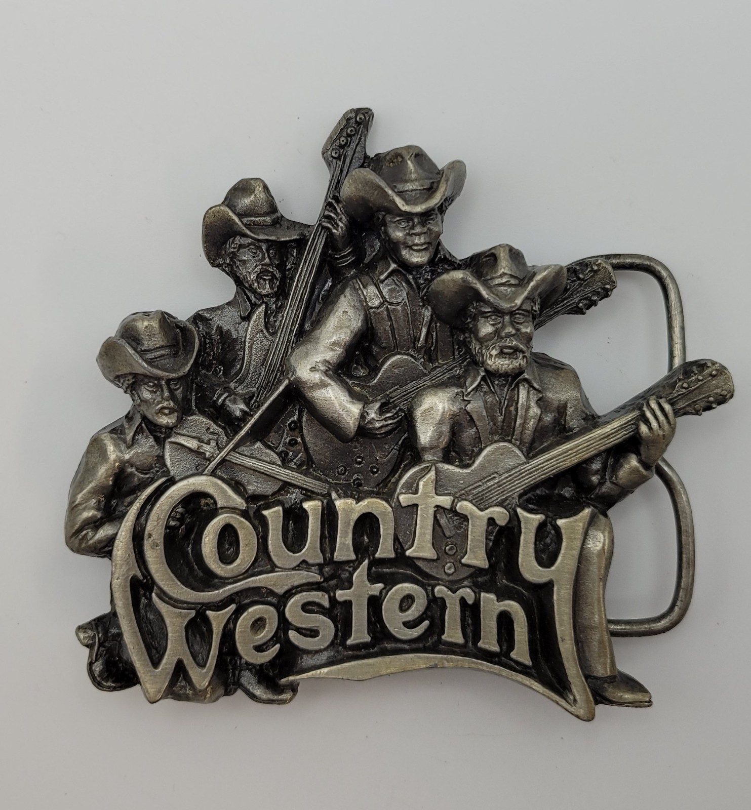 Vintage Bergamot Country Western Music Band Guitar USA 3D Belt Buckle 1981