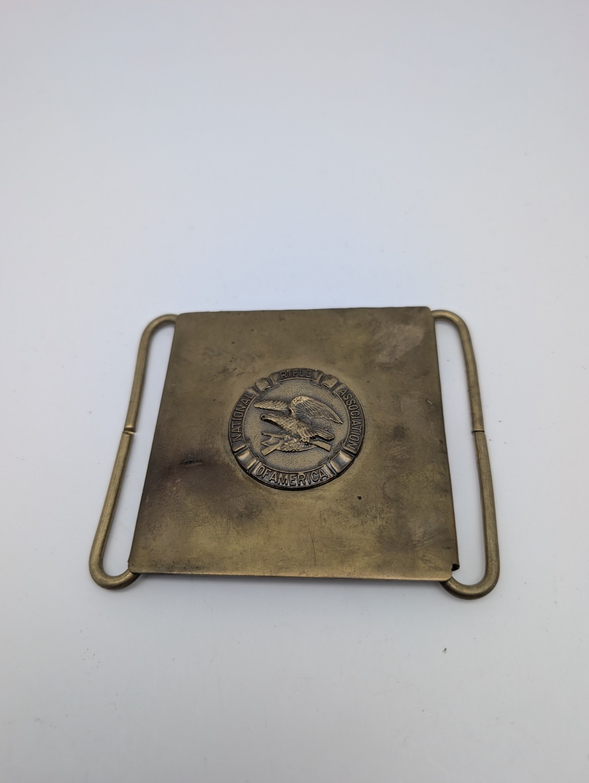 Vintage NRA National Rifle Association Military Style Brass Belt Buckle RFL8