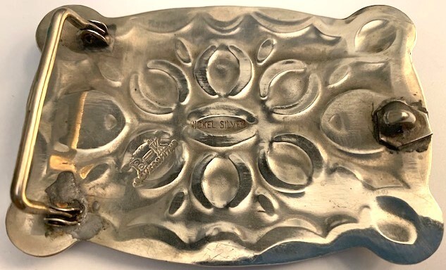 Vintage B-K Silversmiths Native American Headdress Ag-Ni BELT BUCKLE 3.75 x 2.5
