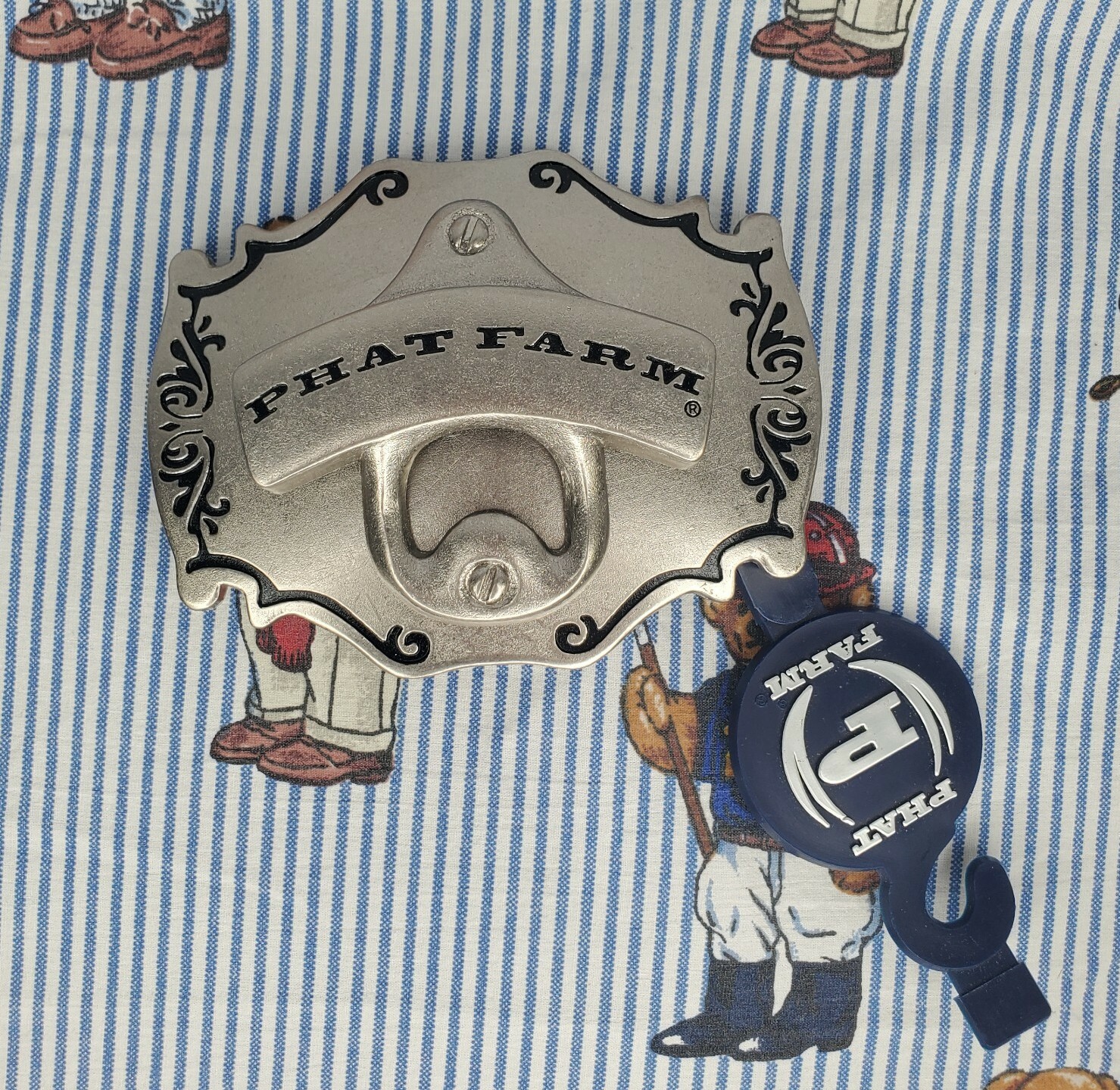 NEW Phat Farm Silver Metal Bottle Opener / Belt Buckle Deadstock Retro Y2K
