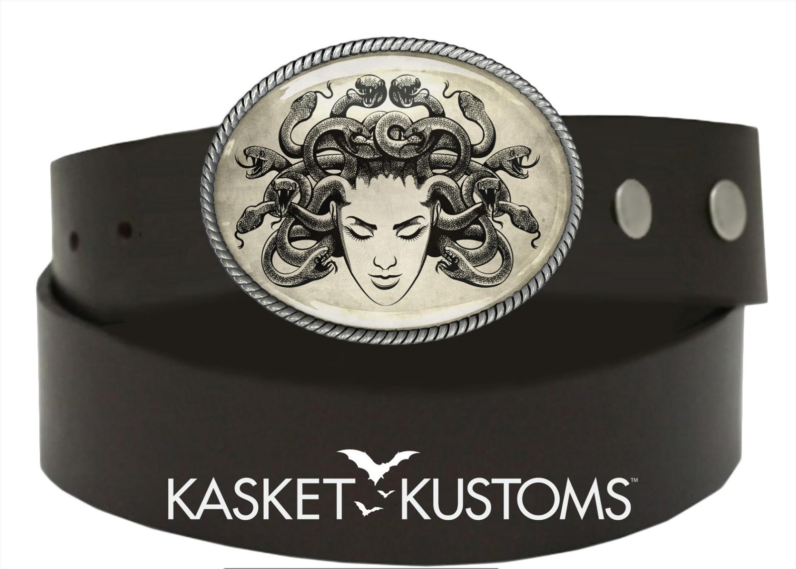 Medusa Belt Buckle – Greek Mythology Female Monster Handmade Buckle – 554