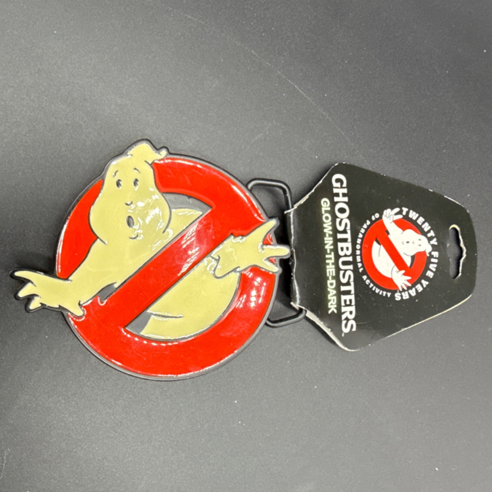 Bioworld Ghostbusters Glow-in-the-Dark Logo Metal Belt Buckle Red Yellow Black