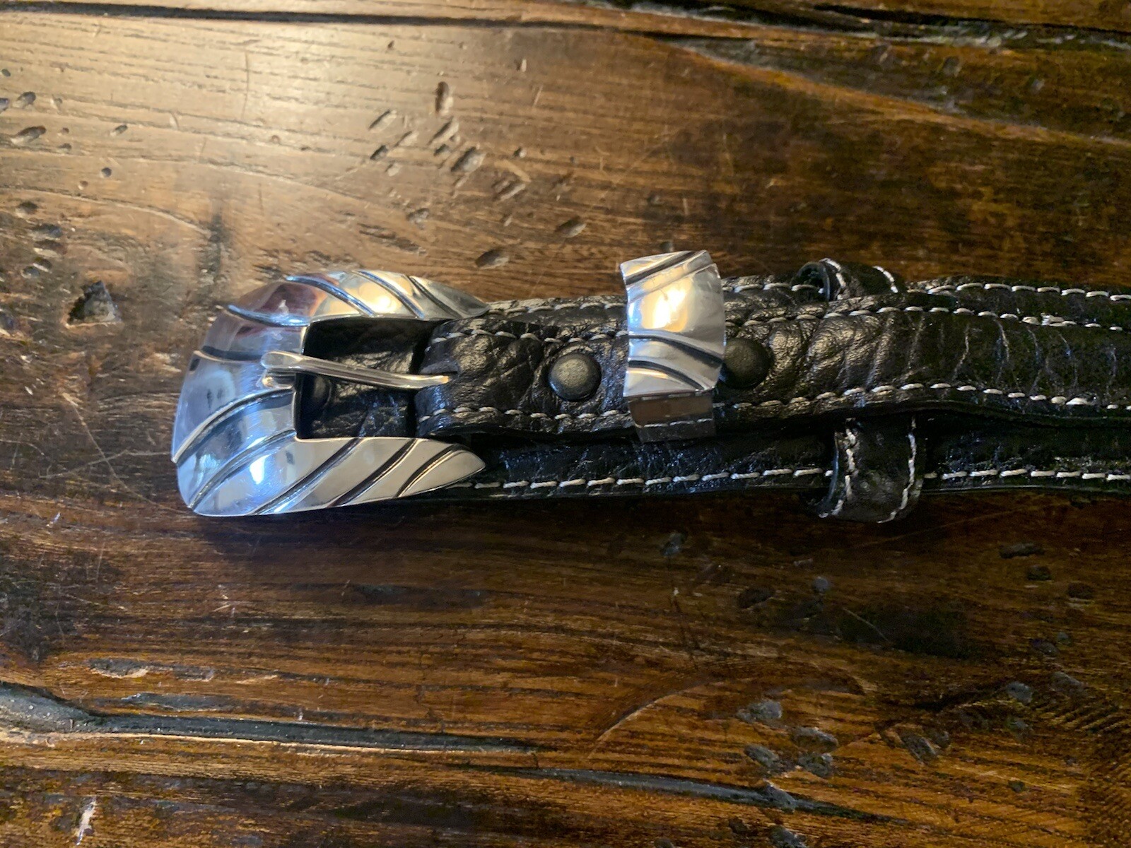 Pat Areias, James Reid Dgn Sterling Silver Belt Buckle 37-41-1.3/8”🦬✅