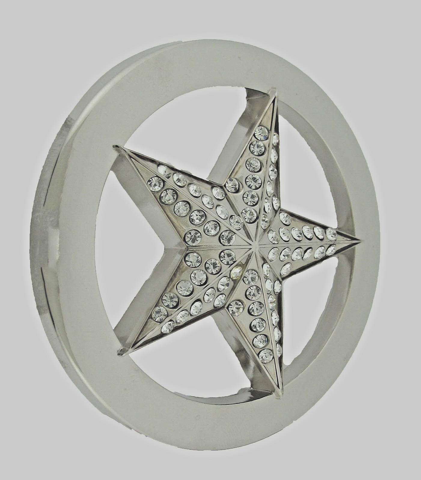 Lone Star Belt Buckle State Texas Bling Star Silver Metal Western Cowboy Cowgirl