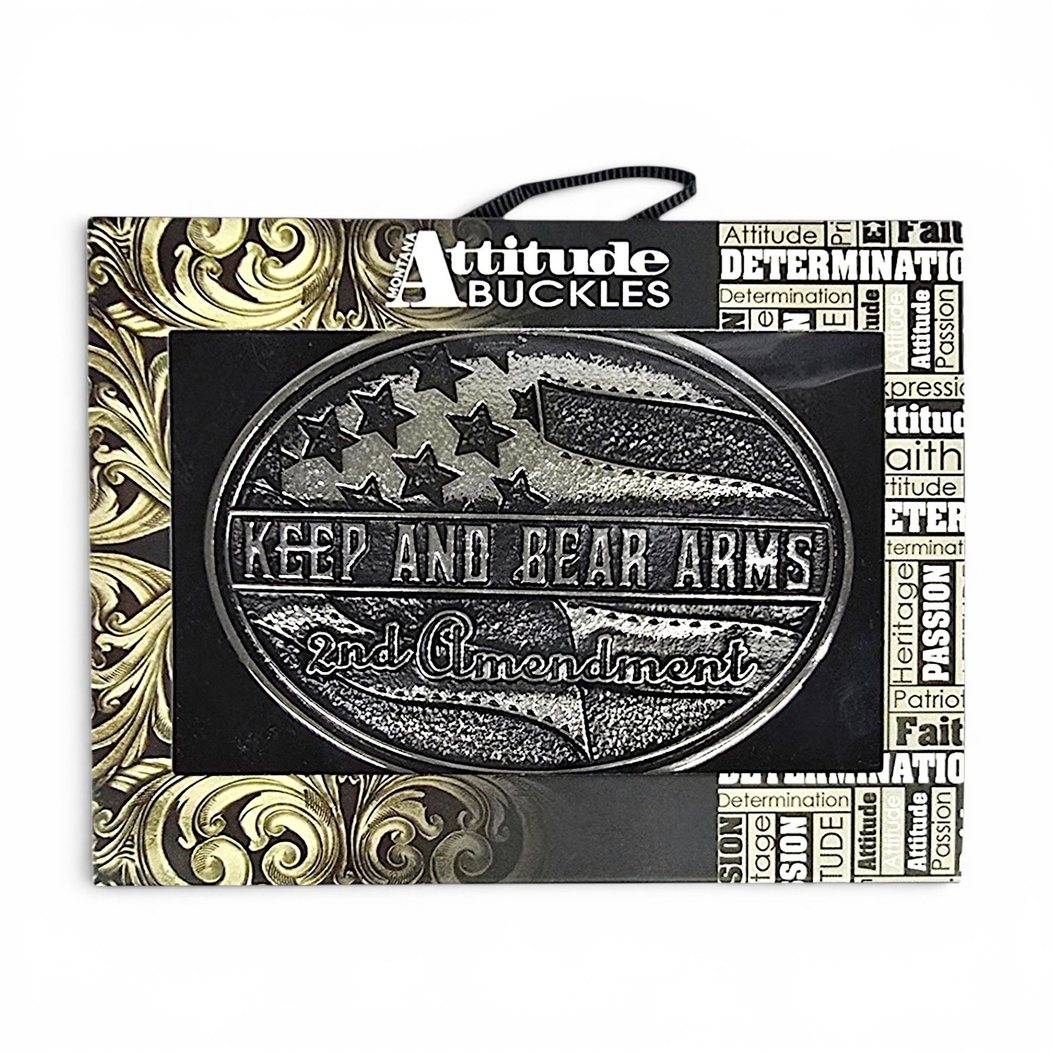 Montana Silversmiths Keep and Bear Arms 2nd Amendment Belt Buckle Silver NEW!