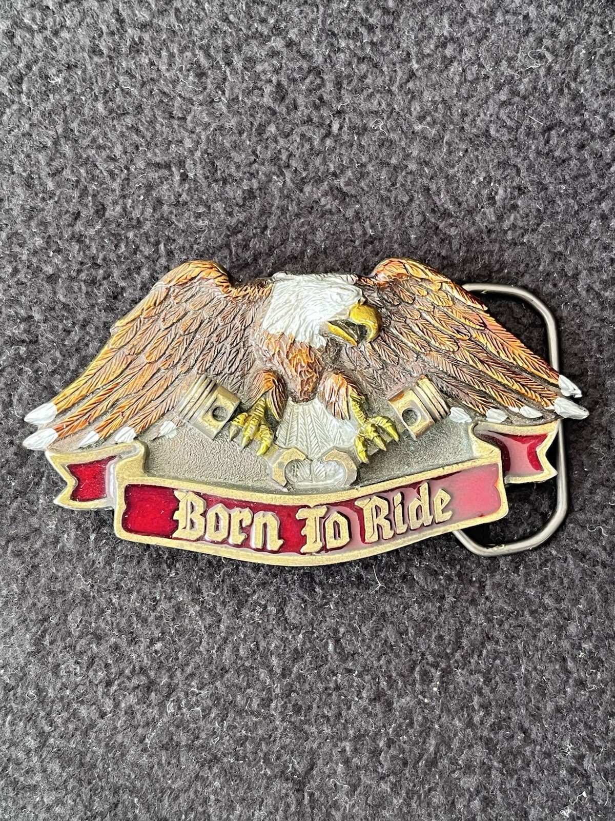 Vtg Bikers 1991 Born To Ride Eagle The Great American Buckle Co. USA #1992