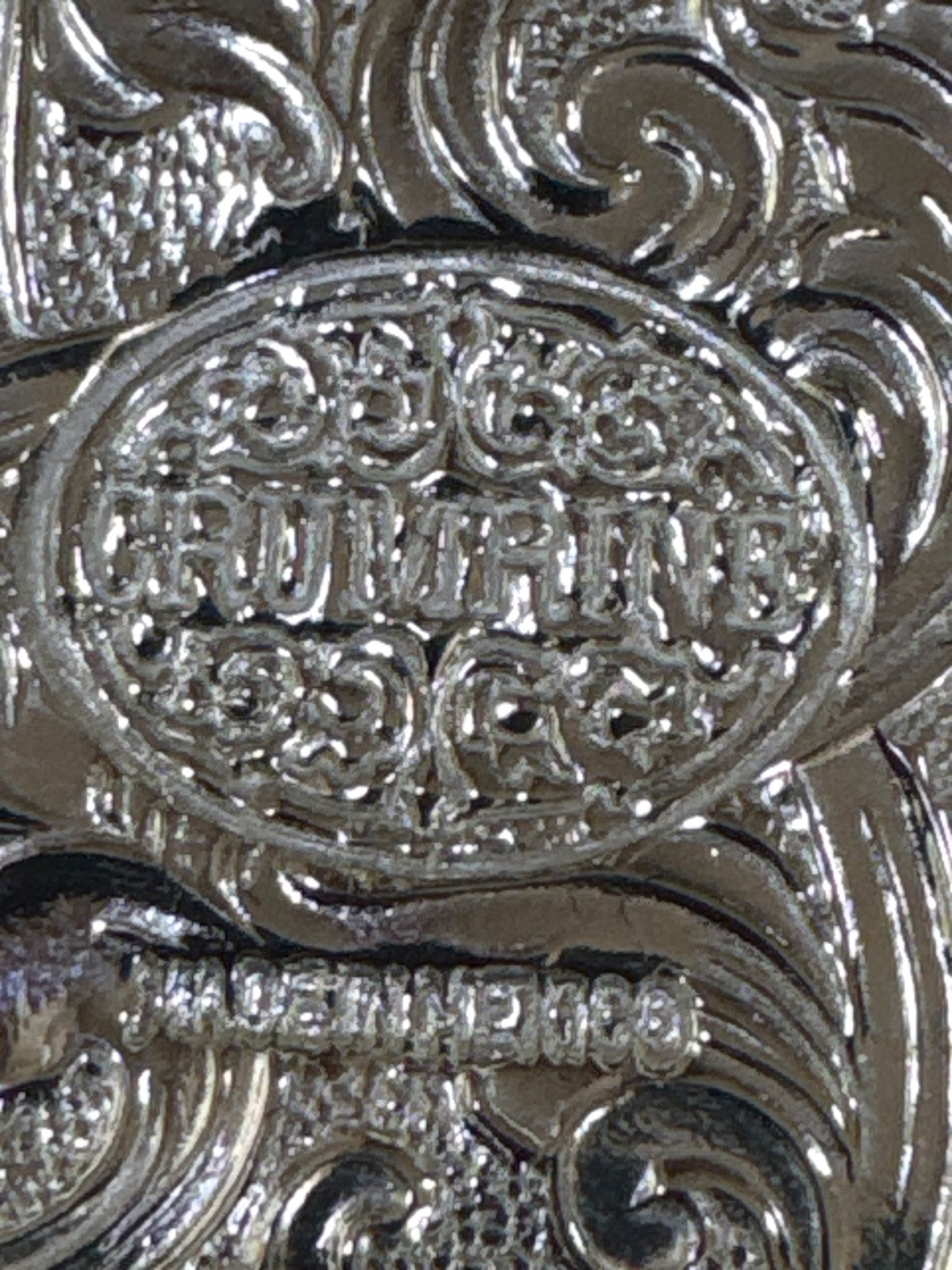 CRUMRINE WESTERN BELT BUCKLE WILD HORSES OVAL GOLD SILVER TONE