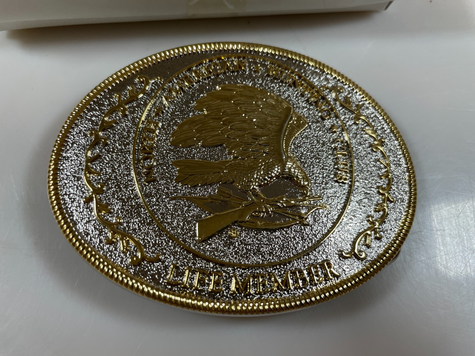 Vintage NAHC Life Member BELT BUCKLE North American Hunting club COWBOY NRA