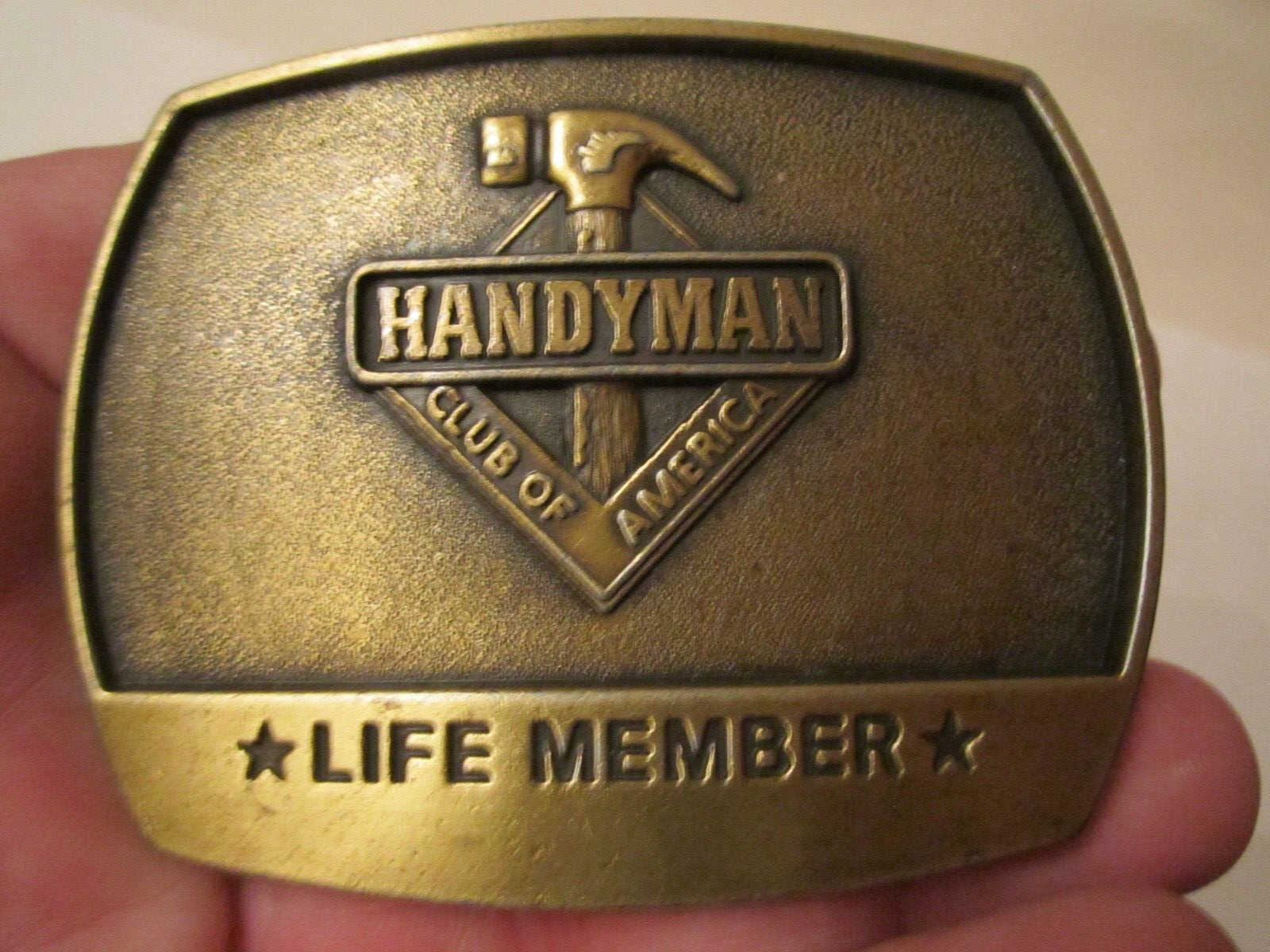 VINTAGE HANDYMAN CLUB OF AMERICA BELT BUCKLE – LIFE MEMBER – GW-18