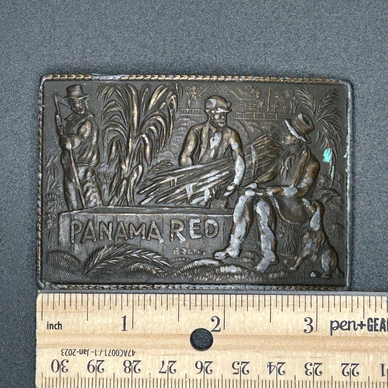 Vintage Panama Red Brand Belt Buckle Capt Hawks Sky Patrol Novelty Co 1970s