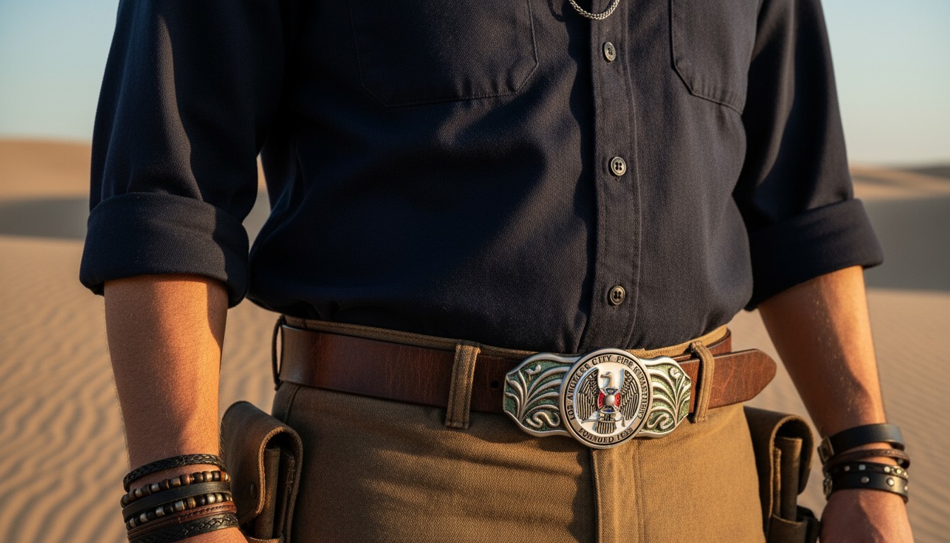 LAFD Los Angeles County Fire Department Founded 1888 Silver Metal Belt Buckle