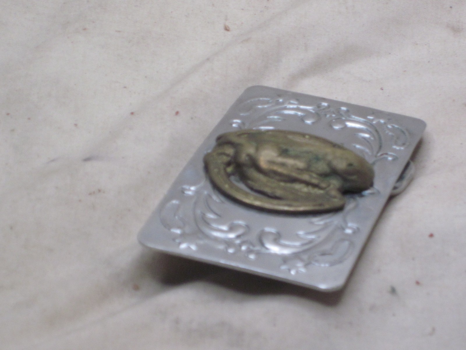 vintage belt buckle ornate horse head equestrian steed horseshoe Western Japan m