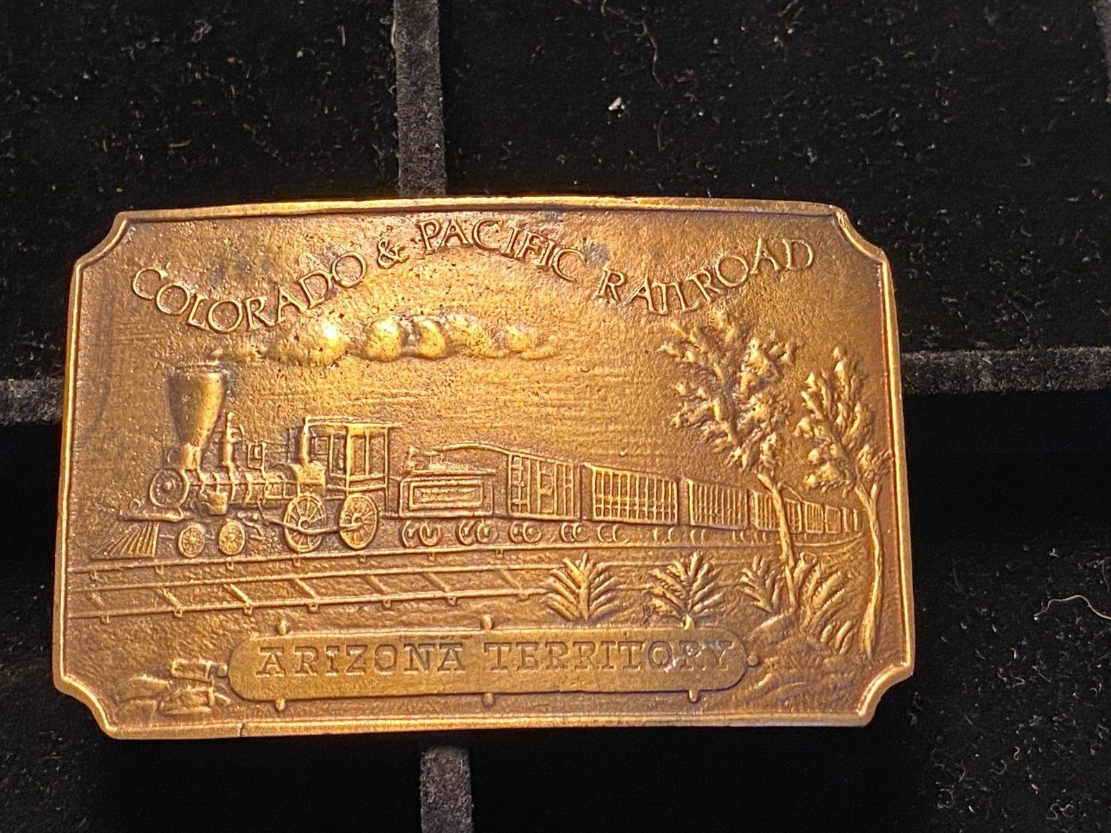VINTAGE COLORADO & PACIFIC RAILROAD BELT BUCKLE ARIZONA TERRITORY IMC #X67!!!