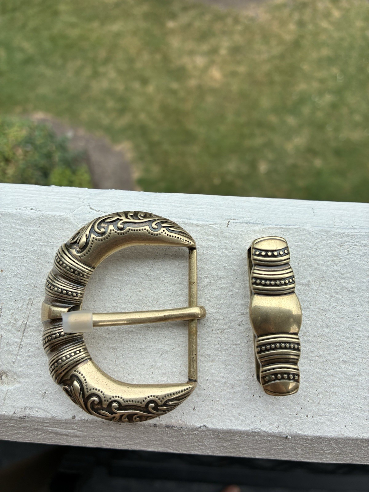 Western Belt Buckle Set – Antique Brass Finish