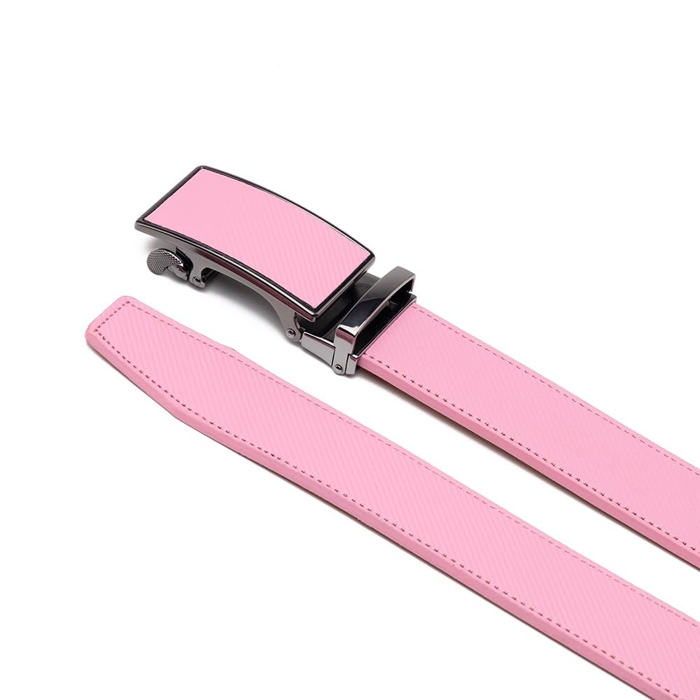 Fabio Valenti Ratchet Belt Dress with 1 3/8&Prime; Genuine Adjustable 46”, 2091pink