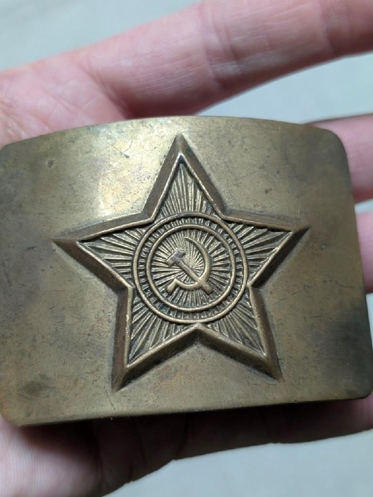 vintage SOVIET UNION belt buckle USSR military army BRASS antique russian