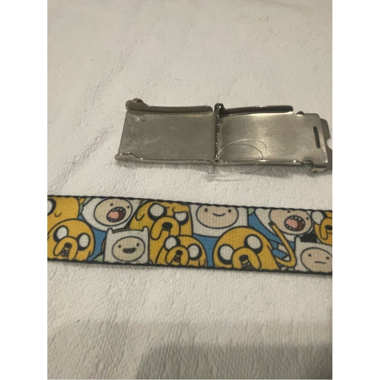 Cartoon Network Adventure Time belt Yellow & Blue silver color buckle waist 40.5