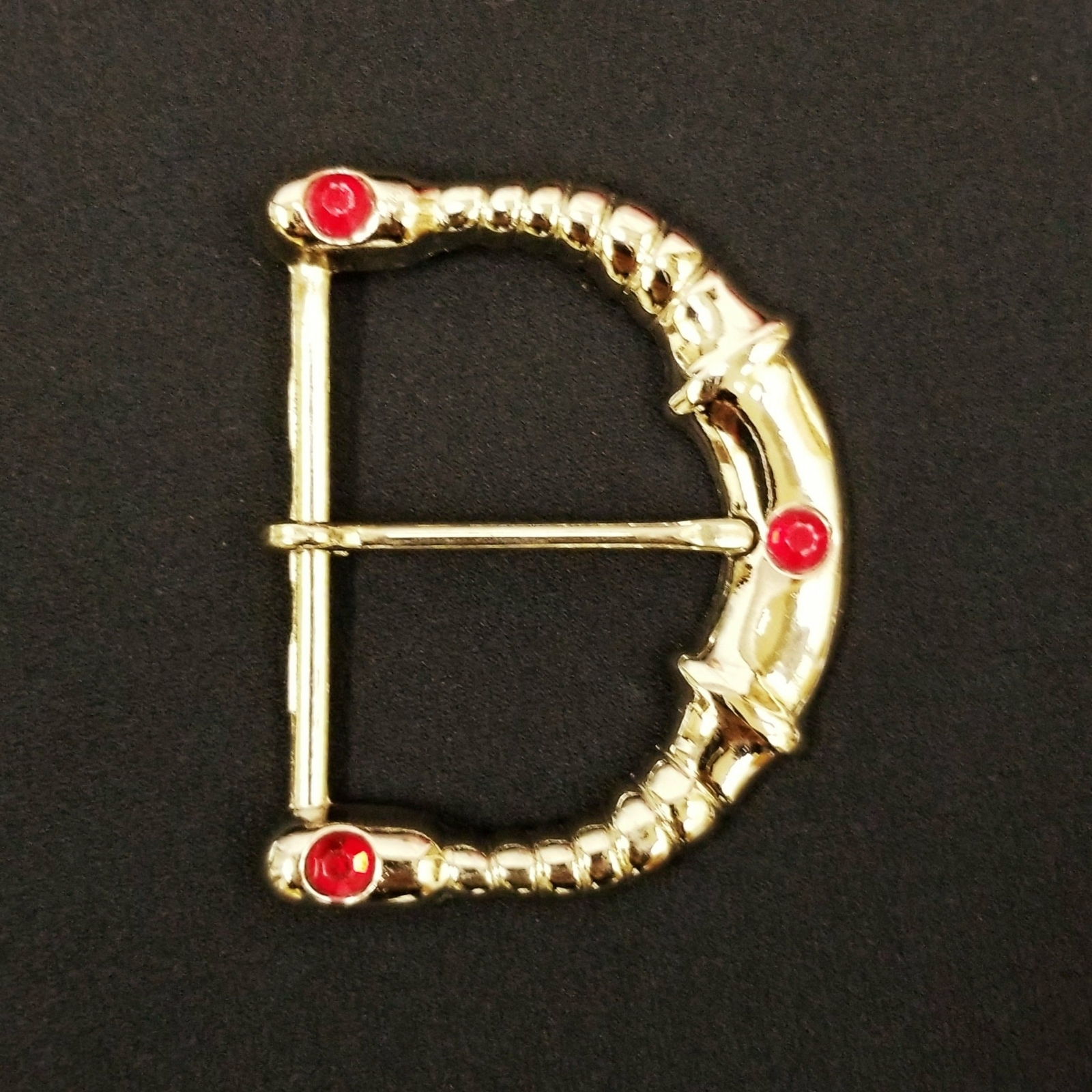 2&Prime; 50mm Exclusive Red Acrylic Jeweled Bright Finish Belt Buckle