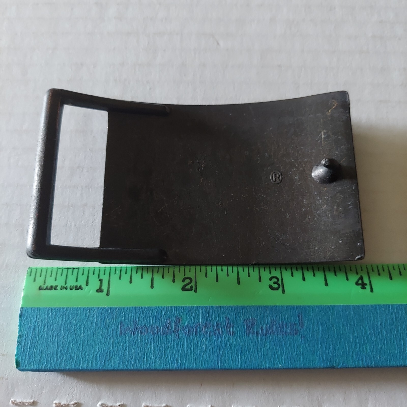 BELT BUCKLE Levi Strauss & Co. Blue Jeans Original Riveted Rectangle Vintage