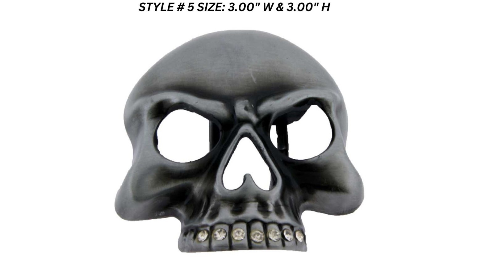 Skull Belt Buckle Tattoo Mens Women Silver Metal Blinged Halloween Party Costume