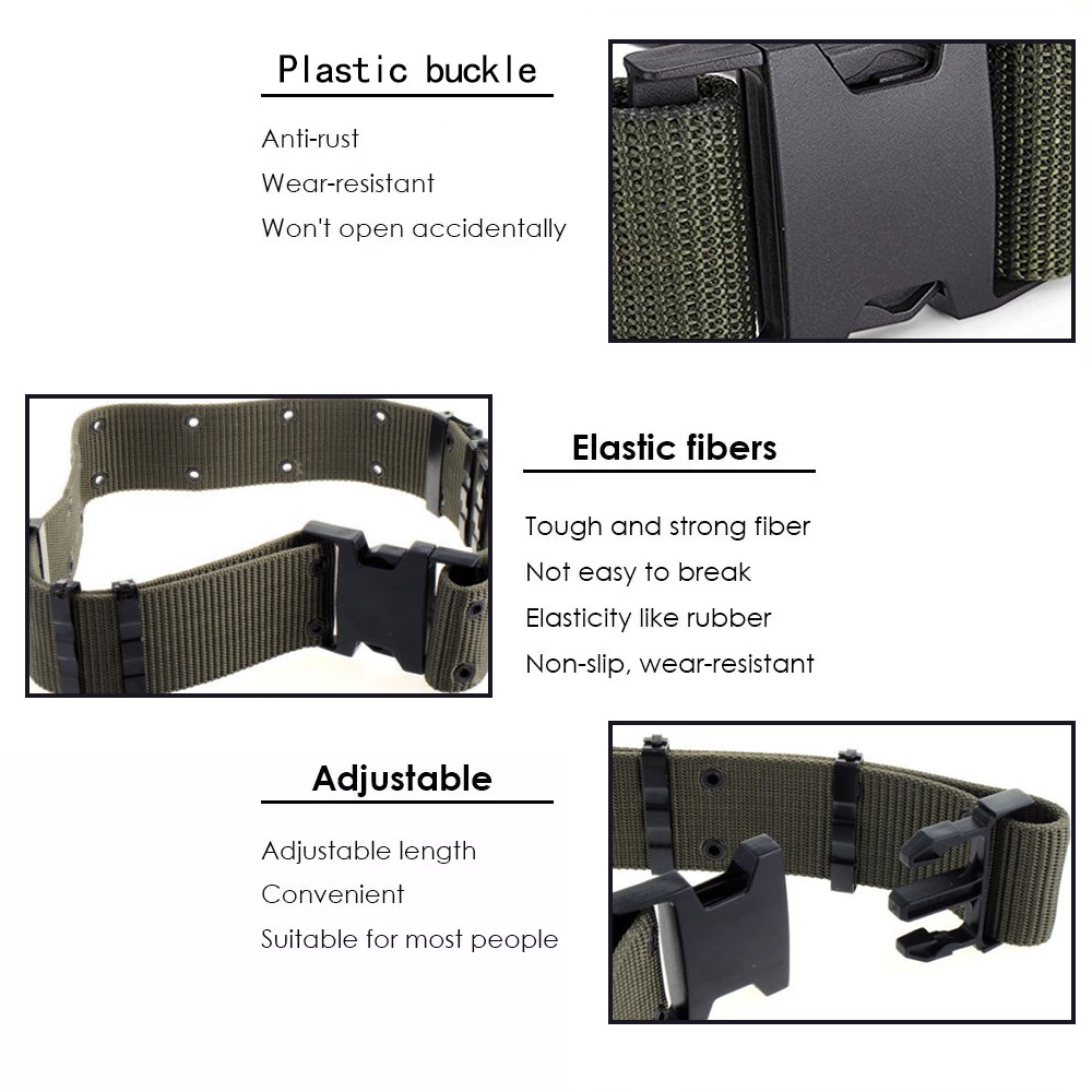 MEN Casual Military Tactical Army Adjustable Quick Release Belts Pants Waistband