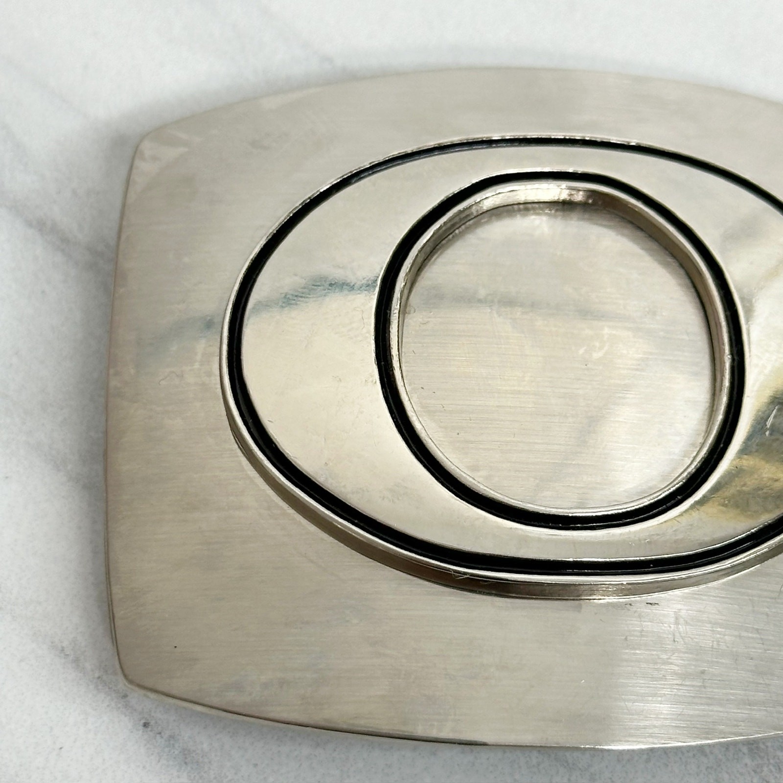 O Letter Initial Monogram Silver Tone Belt Buckle