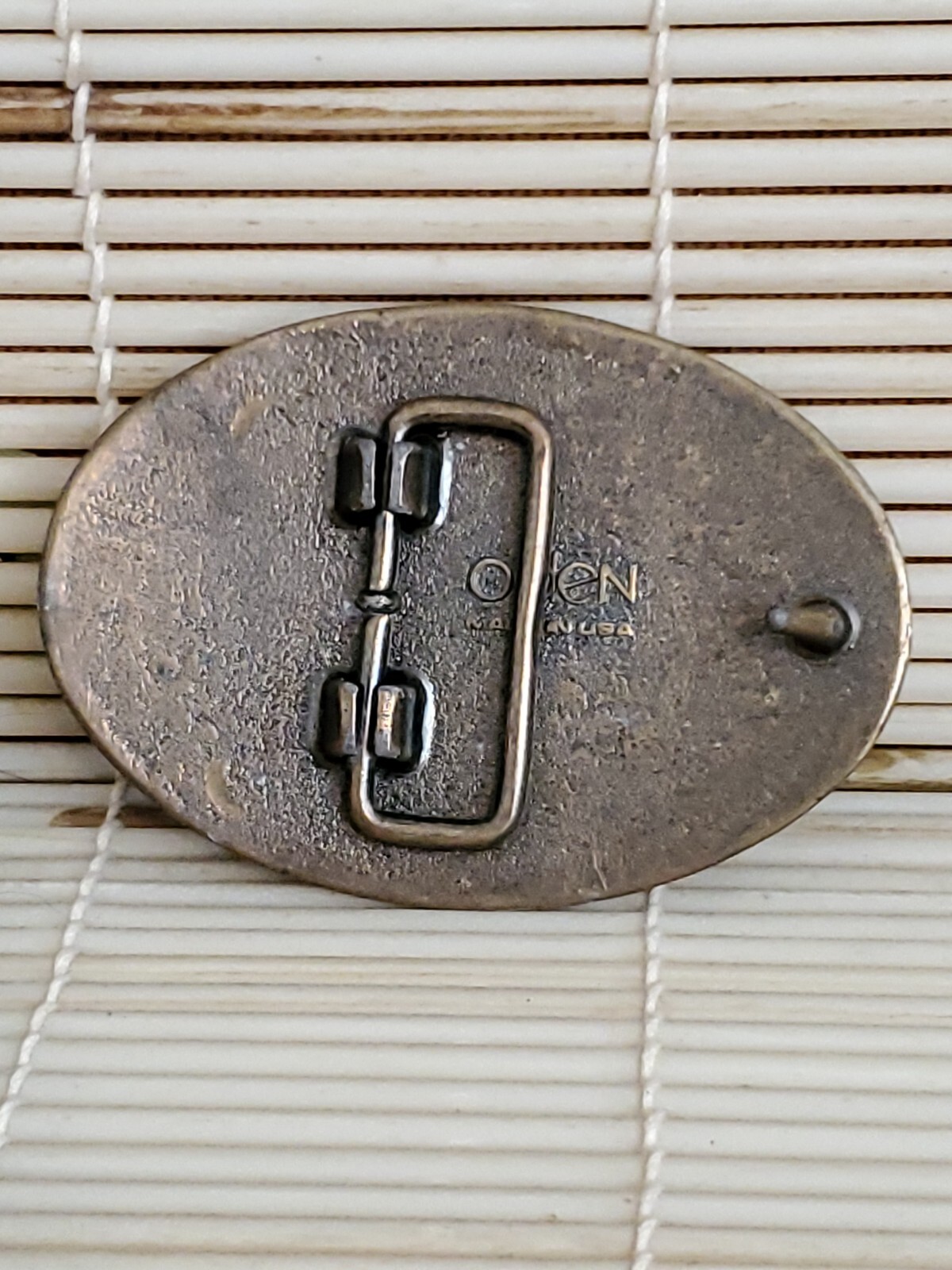 Vintage LARRY Belt Buckle By Oden – Made In USA – 2-3/4”x 2”