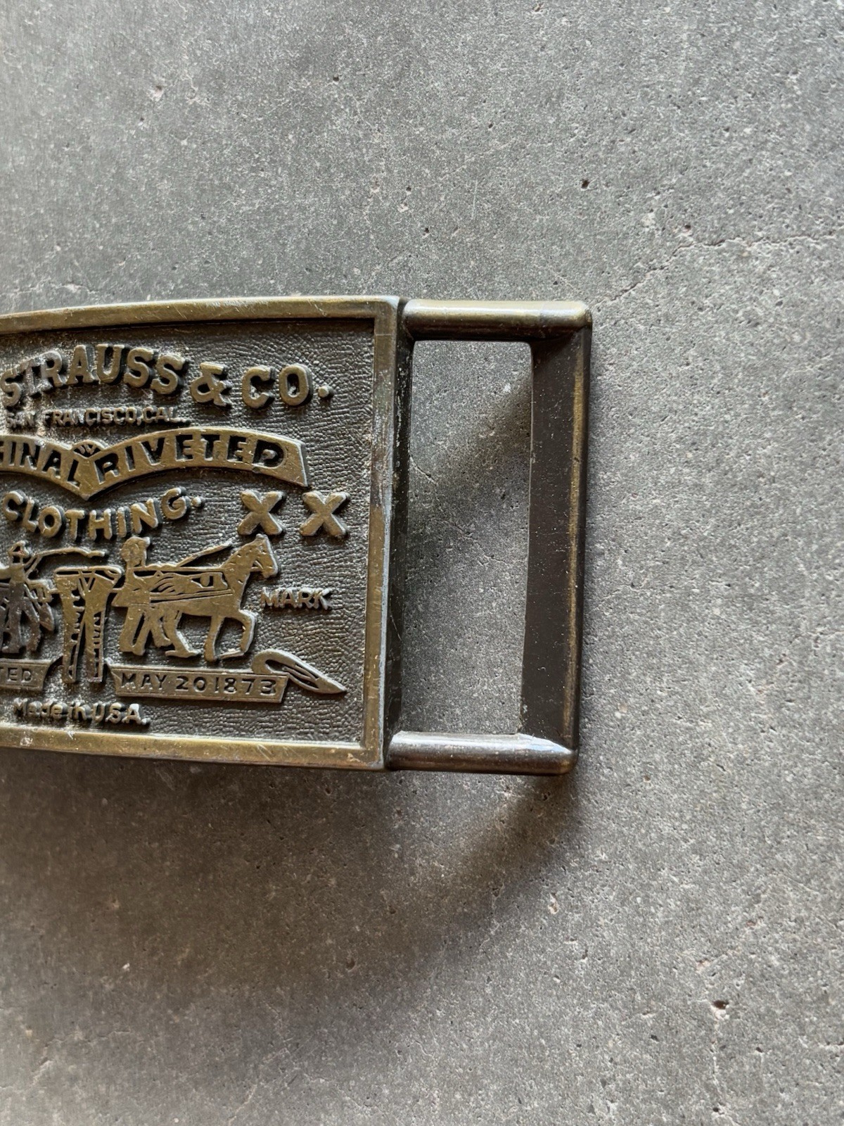 VIntage Levi’s Original Riveted Brass Belt Buckle 70s 80s XX Made In USA