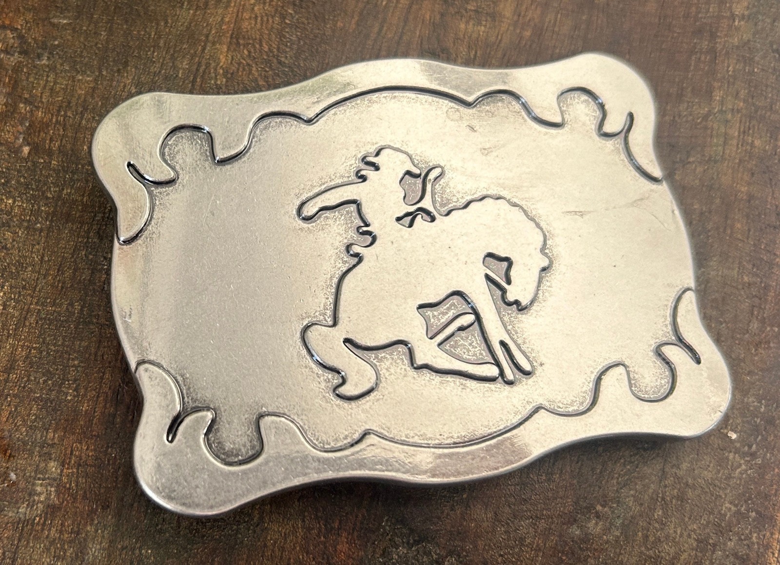 Vintage Bucking Bronco Belt Buckle Western Rodeo Cowboy Horse Rider Snap On Belt