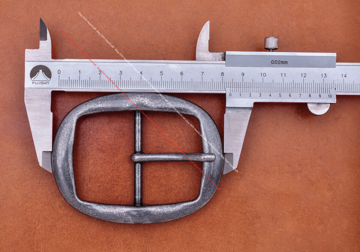Vintage Silver Huge Western Center Bar Pin Belt Buckle for Leathercraft Fit 45mm