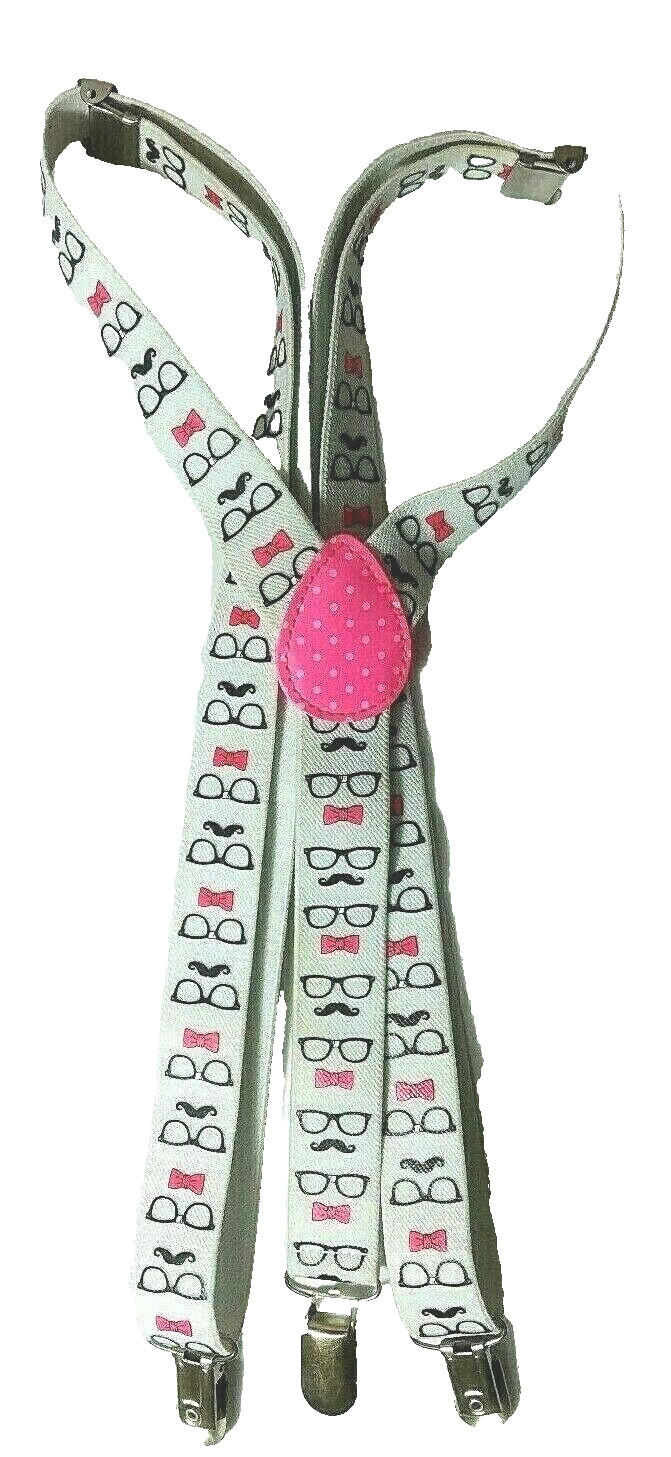 Suspenders, Teen/Adult printed with Glasses, mustaches and bow ties Claire&rsquo;s