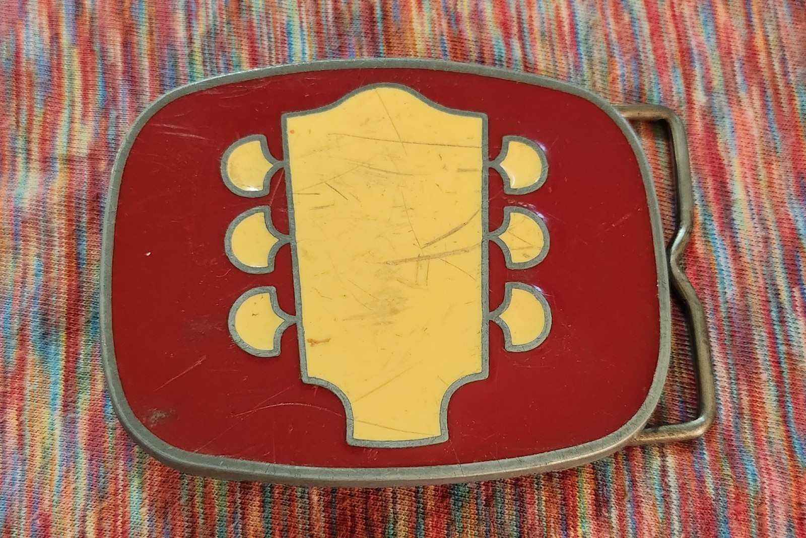 Vtg The Nashville Network TNN Guitar Logo Belt Buckle